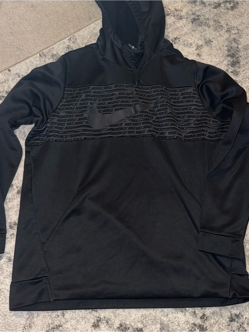 Nike Black Dri-FIT Hoodie with Subtle Logo Tape